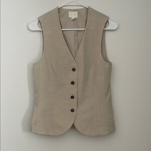 Women's Beige Sleeveless Vest